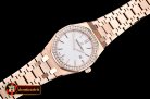 Audemars Piguet Royal Oak Ladies Diams 33mm RG/RG Wht JF Swiss Q