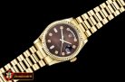 Rolex Daydate 36mm Flt YG/YG Brown Diam BP Swiss 2836