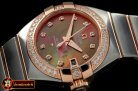 OMG0352A - Double Eagle Ladies Auto SS/RG Brown Diamonds J-Miyot