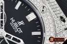 Hublot Fusion Bang 45mm Chrono Diams SS/RU Blk A7750 Secs @3