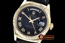 Replica Rolex Daydate 36mm YG/LE Black Roman A2836