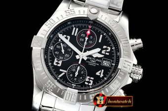 Breitling Avenger II Chronograph 43mm SS/SS Black GF A7750