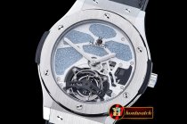 Fake Hublot Classic Fusion 45mm Tourbillon SS/LE Blue Asian 21J
