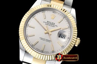 Rolex Datejust II DJ2 41mm Oyt Flt YG/SS Silver Stk BP Asia 2813