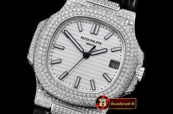 Patek Philippe Nautilus Mens 40mm Diams SS/LE White Sticks V2 MY9015