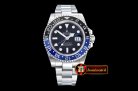 Rolex GMT II Blue/Black SS/SS Black BP A3186 Mod