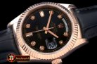 Replica Rolex DayDate Fluted Black Diam RG/LE Asian 2836