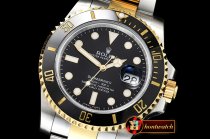 Rolex Submariner 116613 YG/SS Cer Bez Blk Noob Asia 2836