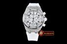 AP0368C - Royal Oak Ladies Chrono SS/RU Wht Num Diam Bez VK64
