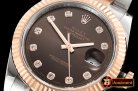 Rolex Datejust DJ2 41mm Oyst Flt 904L RG/SS Brwn/Diam ARF Asia 2824