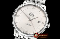 Omega De Ville Prestige Mens SS/SS White TWF Asia 2824