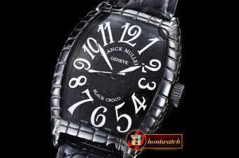 Franck Muller Curvex Croco Black CER/LE Black Asia 2813