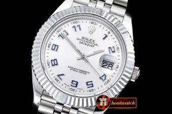 Rolex Datejust II DJ2 41mm Jub Flt SS/SS Silv Wht Num BP A3235 M
