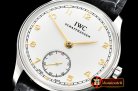 IWC Portuguese Hand-Wound Ref.IW5454 SS/LE Wht/Wht A6497