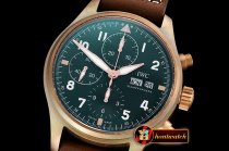 IWC Pilot Chrono Spitfire IW387902 Brz BR/LE Grn AIF A7750