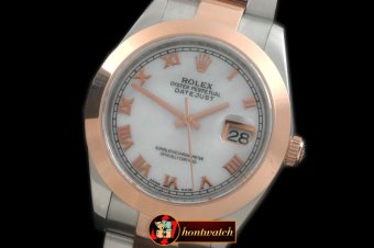 R2DJ0193I - SS/RG Oyster M-White Roman Asian Eta 2836-2