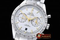 Omega SpeedMaster 57 SS/SS Wht/Gold JHF Asia 7750 Mod 9300