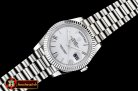 Rolex DayDate 40mm Flt SS/SS Pearl Wht Roman BP Swiss 2836