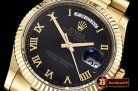 Rolex Daydate 36mm Flt YG/YG Black Roman Num BP Swiss 2836