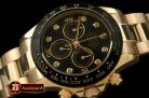 Replica Rolex Daytona 116528 YG/YG Black Diam A-7750 Sec@6