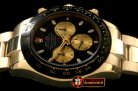 Replica Rolex Daytona 116528 YG/YG Black Stk A-7750 Sec@6