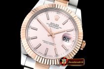 Rolex Datejust DJ2 41mm Oyt Flt RG/SS Rose Gold/Stk BP Asia 2813