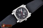 Replica BELL & ROSS BR03-92 SS/RU Black/White/Red Ltd Ed Miyota