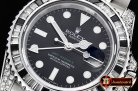 Rolex GMT II Black/Wht Rubies SS/SS Blk BP A3186 Mod