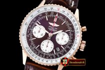 Replica Breitling Navitimer RG/LE Brown Asia 7750 Mod