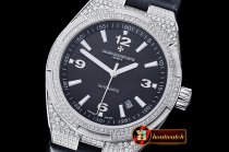 VACH. CONSTANTINE Overseas Ref.47074 Diams SS/LE Black MY8215 Mo