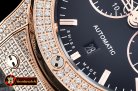 Hublot Fusion Bang 45mm Chrono Diams RG/RU Blk A7750 Secs @3