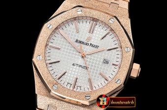 Audemars Piguet Royal Oak 15400 Frosted RG/RG White Asia 21J Mod 3120