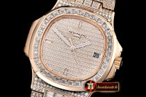 Patek Philippe Nautilus 5711 40mm Diams RG/RG Diams Miyota 9015 Mod
