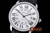 Replica Cartier Ronde Louis Cartier SS/LE White Diam A2892