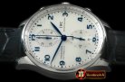 IWC0284 - Portuguese Chrono SS/LE Wht/Blue A-7750 New Improved