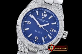 VACH. CONSTANTINE Overseas Ref.47074 Diams SS/SS Blue MY8215 Mod