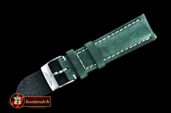 Breitling Distressed Look Green Leather Strap