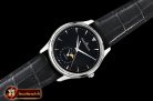 Jaeger Le Coultre Master Ultra Thin Moonphase SS/LE Black ZF 1:1 MY9015