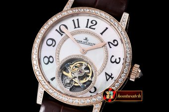 JL090 - Rendez-Vous Tourbillon RG Diamonds Paved Bezel White MOP
