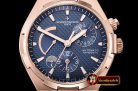 VACH. CONSTANTINE Overseas Dual Time Power Reserve RG/RG Blue TWA A1222