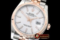 Rolex DateJust 36mm Jub Flt 904L RG/SS Wht/Stk GMF A2836