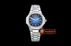 Patek Philippe Nautilus 7010 Ladies SS/SS Diams Blue - Swiss Qtz