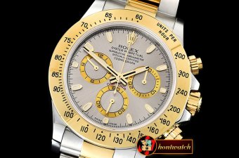 Rolex Daytona 116523 YG/SS Grey Stk OMF A7750 Mod