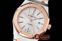Audemars Piguet Royal Oak 15400 RG/SS White OMF 1:1 MY9015 Mod 3120