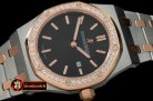 AP0305B - Royal Oak Ladies SS/RG Black S-Qtz