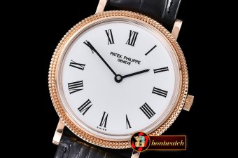 Patek Philippe Calatrava 5120J RG/LE White Roman Asia 21J Mod Ca