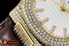 Patek Philippe Nautilus Mens 40mm Diams YG/LE White Sticks V2 MY9015