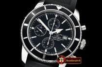 Breitling SuperOcean Heritage II Chronograph SS/RU Blk OMF A7750