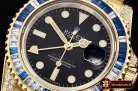 Rolex GMT II Blue/Wht Rubies YG/YG Blk BP A3186 Mod