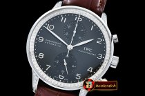 IWC Portuguese Chrono Diam SS/LE Grey/Black ZF A79350 Mod